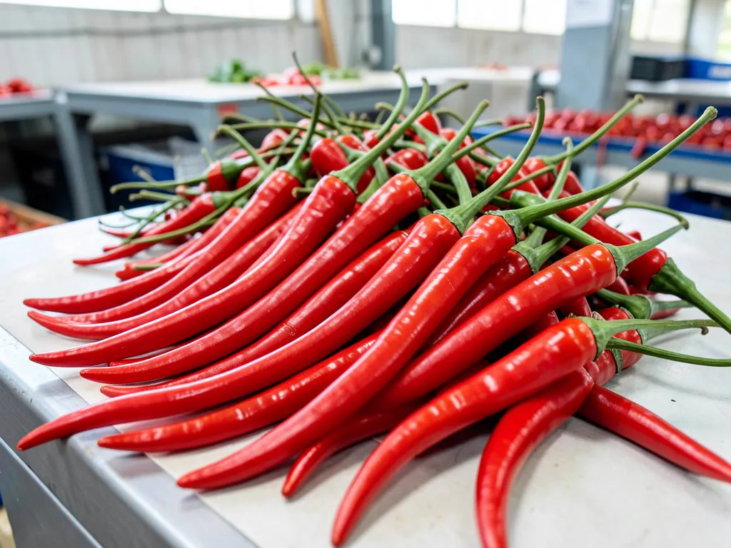 Fresh Cayenne chilli grown and packed in Kenya for wholesale export