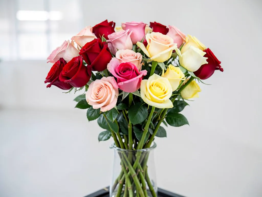 Premium Kenyan export roses graded by stem length