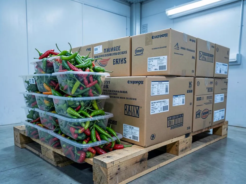 Export-grade Kenyan chillies graded and packed for air freight