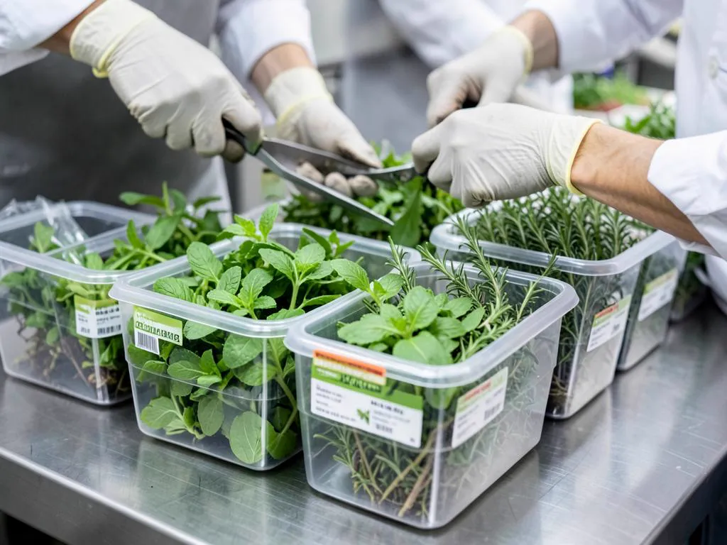 Herbs and flowers packed in custom branded export packaging