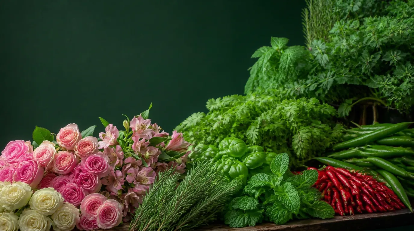 Fresh produce exporters in Kenya — bulk Kenyan roses, culinary herbs and fresh chillies ready for export